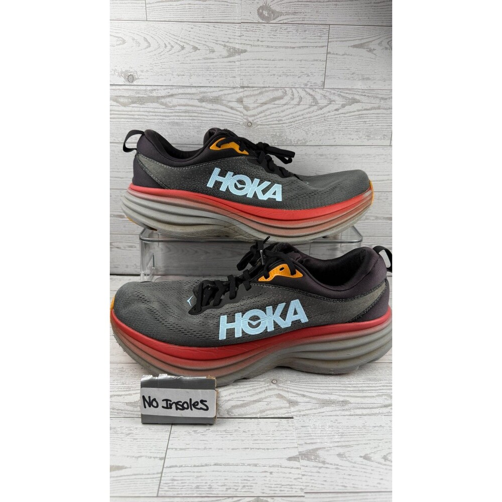 Hoka One One Bondi 8 1123202 ACTL Anthracite Gray 11.5D Men's Running Shoes #6